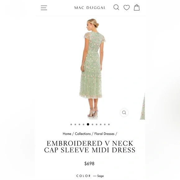 green emerald velvet dress Green Multicolor Embroidered V Neck Cap Sleeve Midi Dress